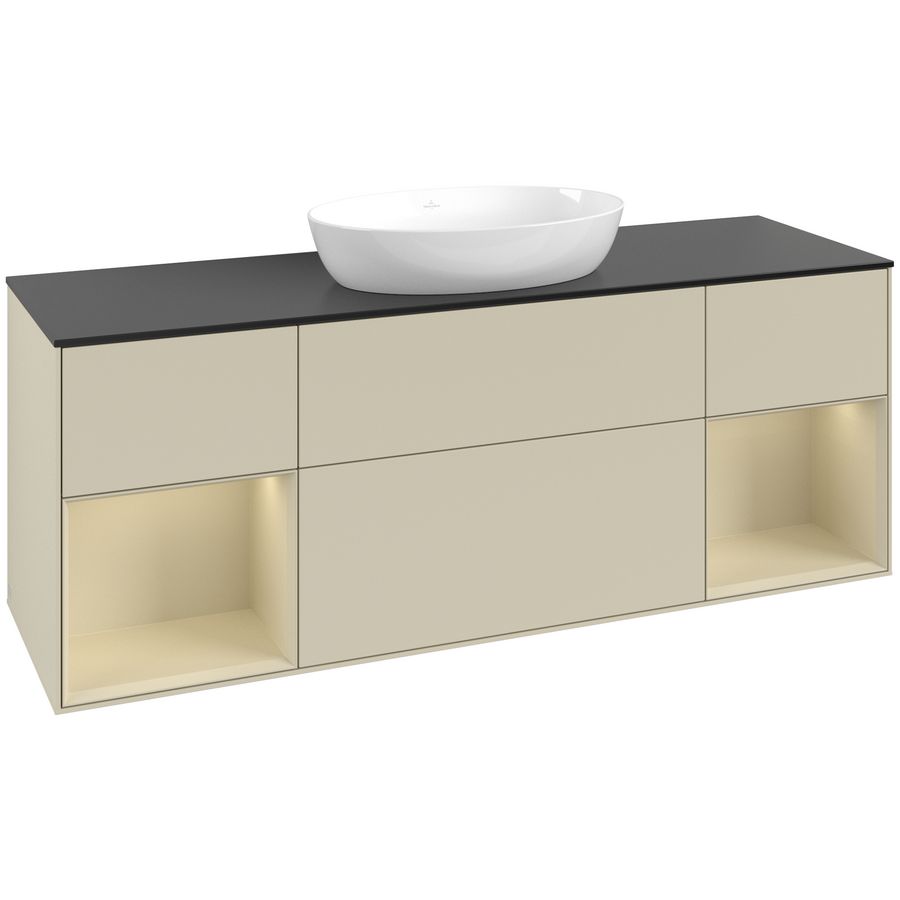 Wastafelonderkast Finion 1600x603x501mm S.Grey Matt Lacquer FD02HJHJ