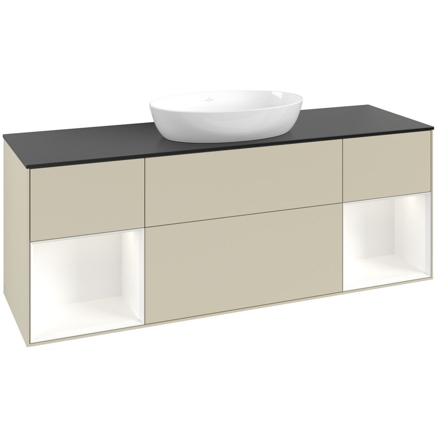 Wastafelonderkast Finion 1600x603x501mm S.Grey Matt Lacquer FD02MTHJ