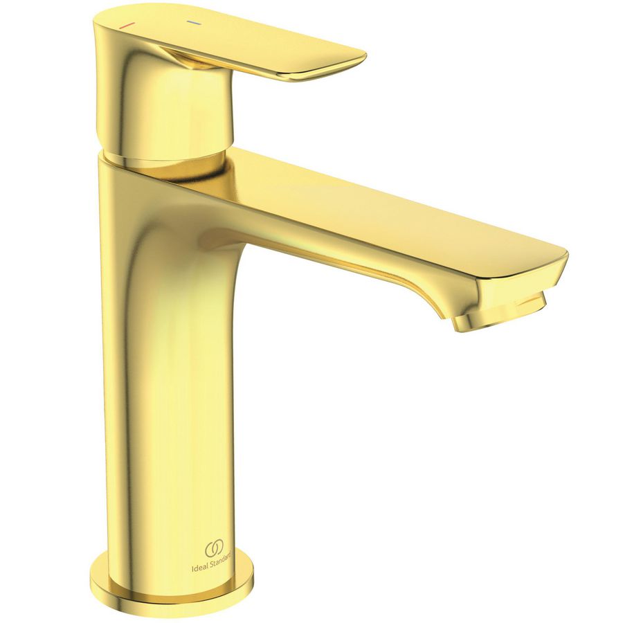 Connect Air wastafelmengkraan grande zonder waste bluestart brushed gold (mat goudkleurig)