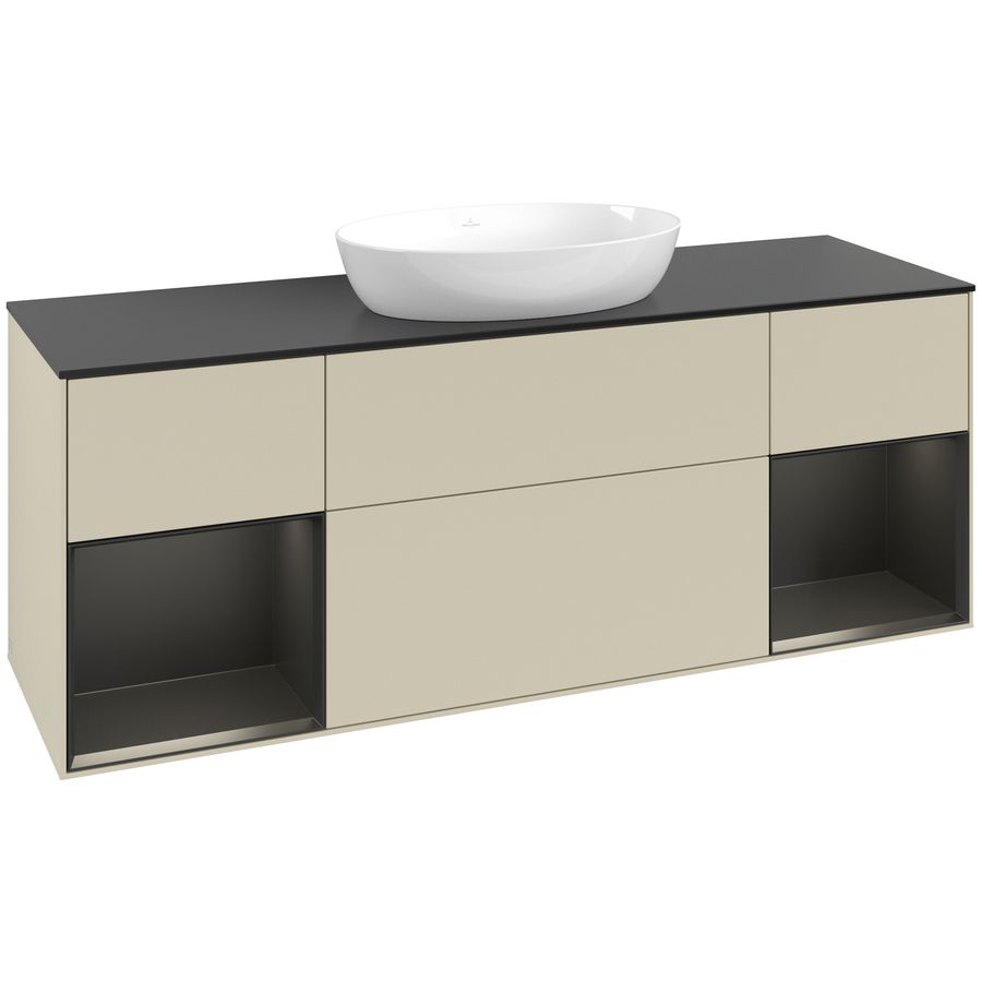 Wastafelonderkast Finion 1600x603x501mm S.Grey Matt Lacquer FD02PDHJ