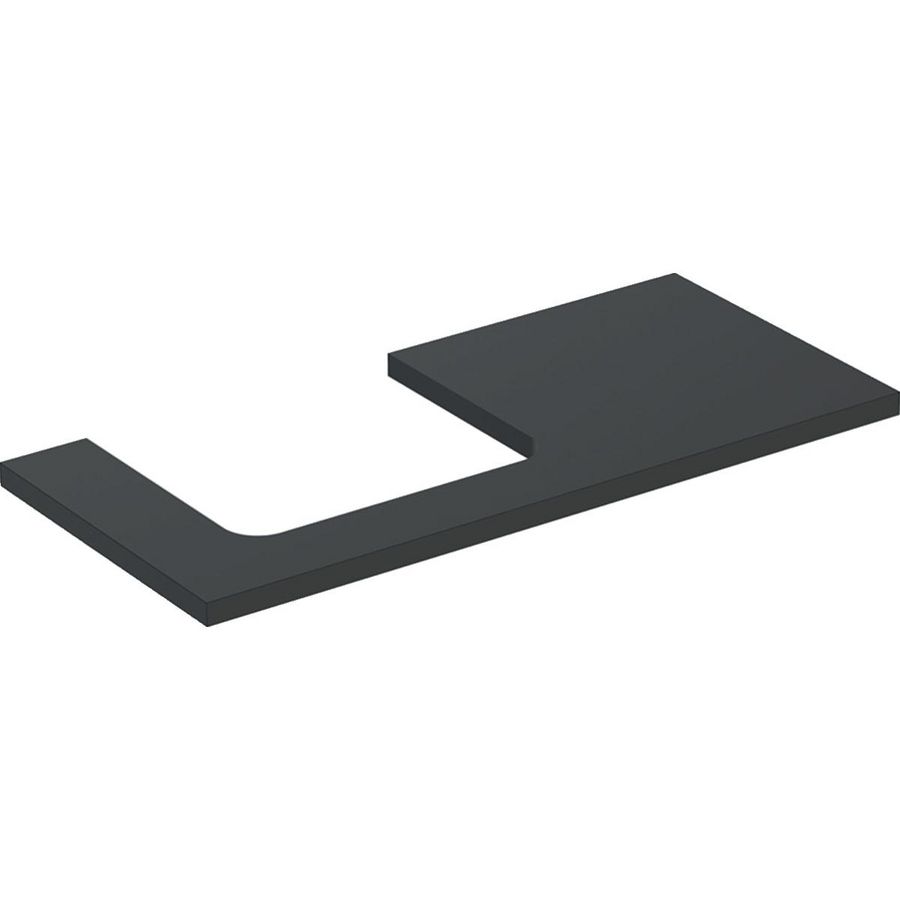 Wastafelblad voor opzetwastafel 75cm lava mat uitsparing rechthoekig gecentreerd ONE