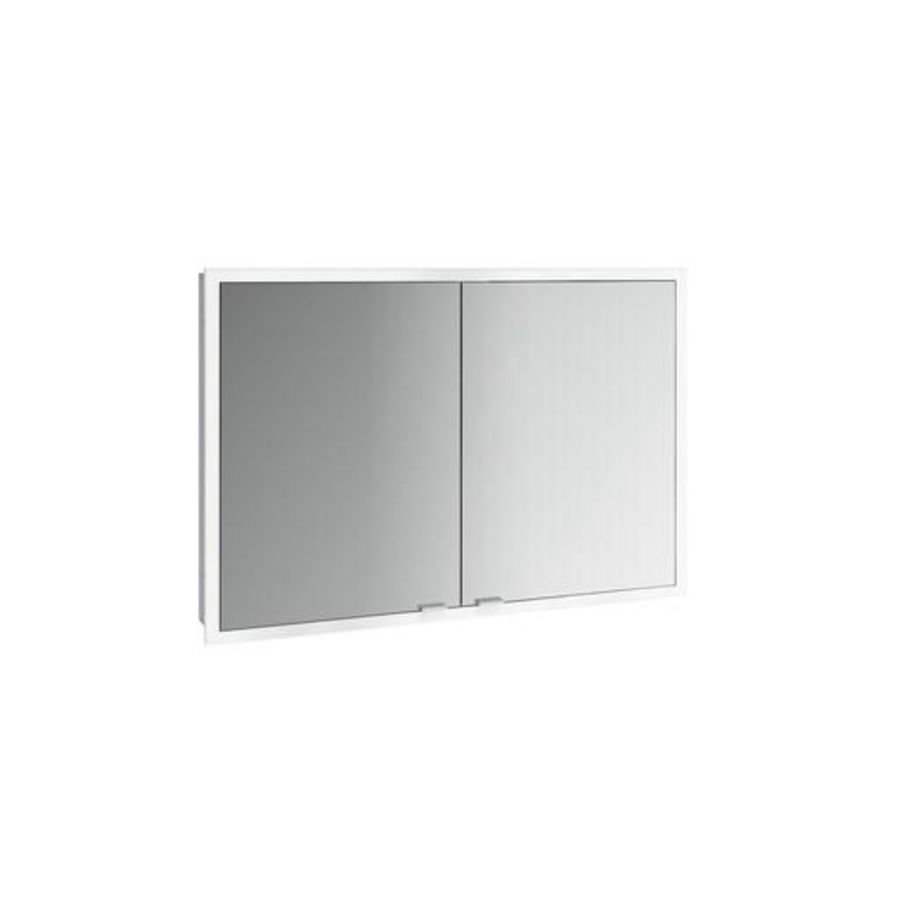 Prime slim LED spiegelkast 1000mm 2 deuren inb. alu/alu/spie