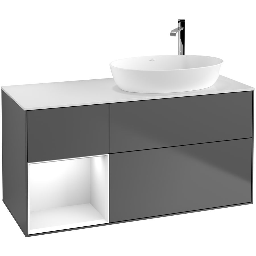 Wastafelonderkast Finion 1200x603x501mm Antr. Matt Lacquer F921GFGK
