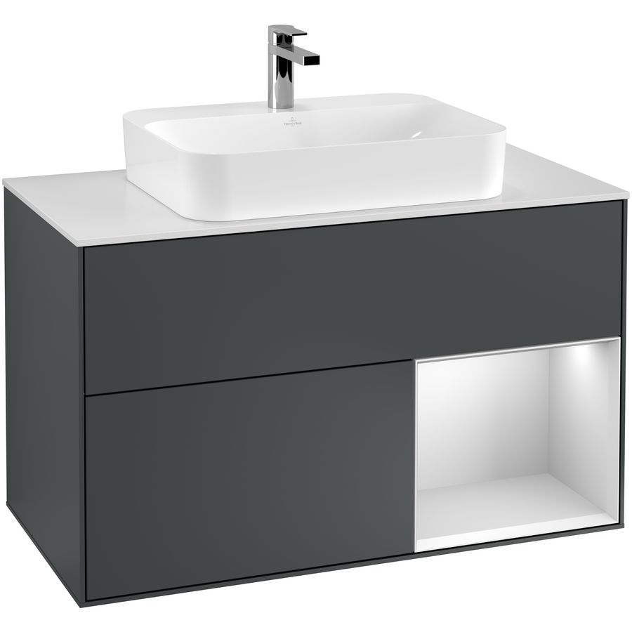 Wastafelonderkast Finion 1000x603x501mm Mid.Blue Matt Lacquer G371MTHG