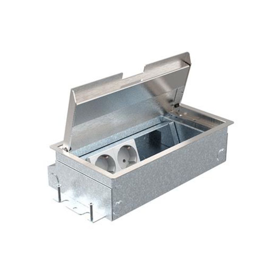 Servicebox + Vloercontactdoos 65mm 2x wandcontactdoos+ 2x M45 leeg