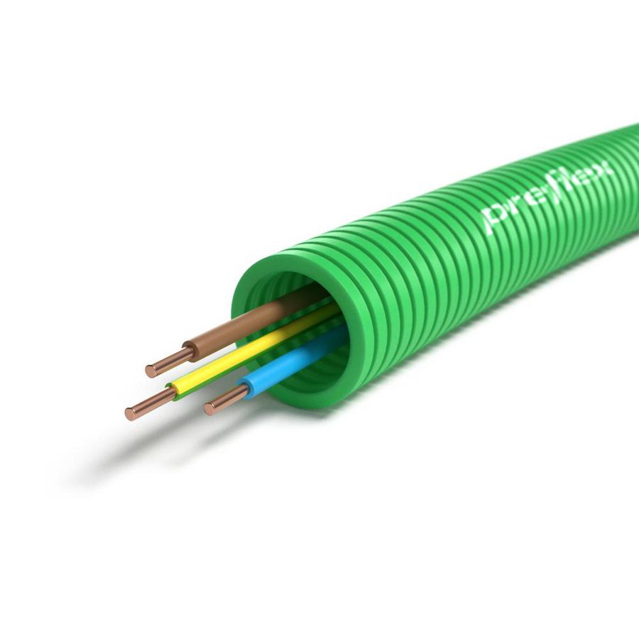 Rol a 100mtr. voorbedrade flexibele buis PREFLEX SAFE halogeenvrij LGN20 LS C Z1U 3G4 GGBLBR