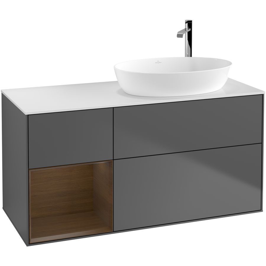 Wastafelonderkast Finion 1200x603x501mm Antr. Matt Lacquer F921GNGK