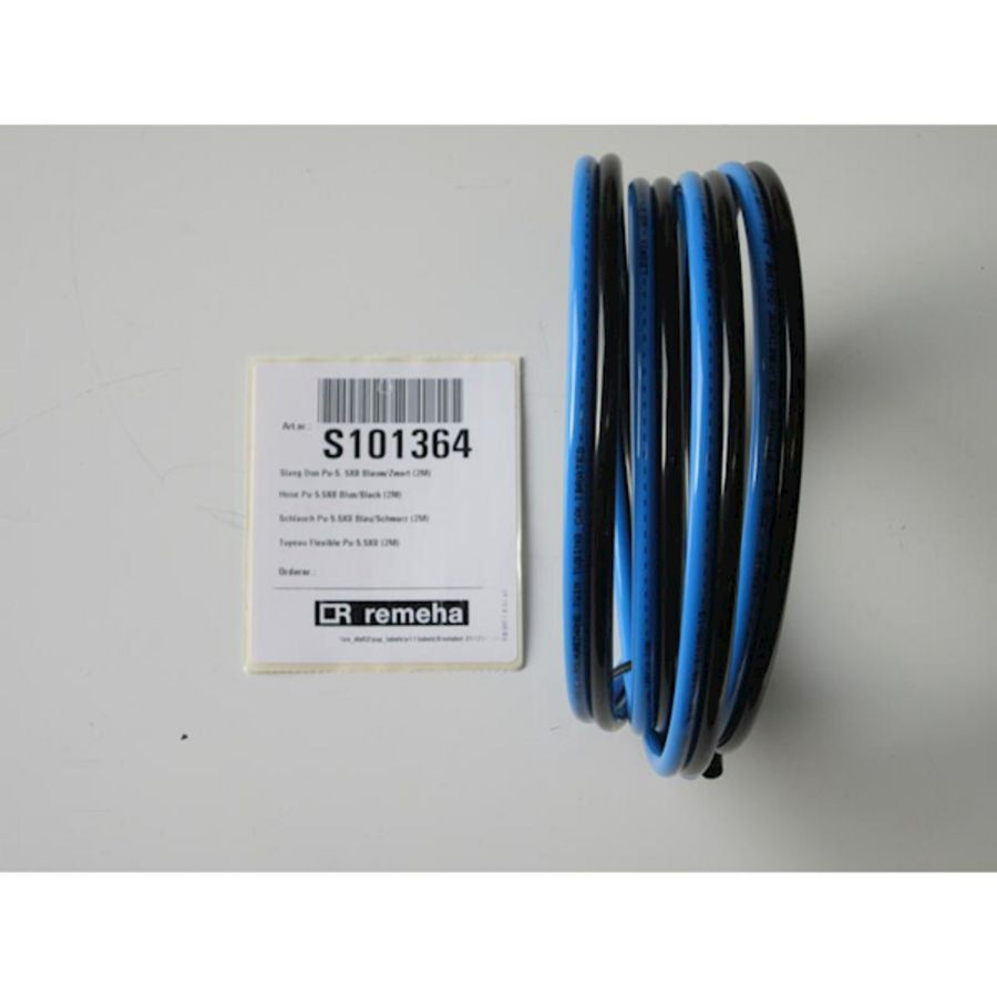 Slang DUO PU-5 5x8 blauw/zw. (2m) Gas2000(m)-3000-6000(ECO)