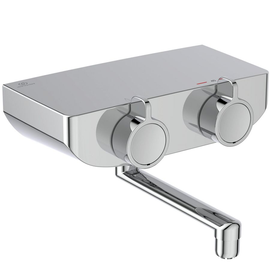 Keukenwandthermo. onderuitloop chroom Ceraplus Safe Ox