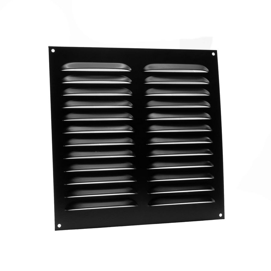 ALU schoepenrooster vlak model 250x250mm zwart