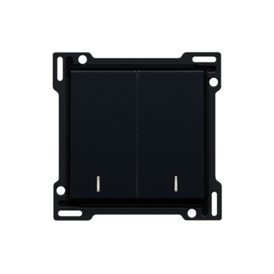 Afwerkingsset dubbele lens serieschakelaar black c.