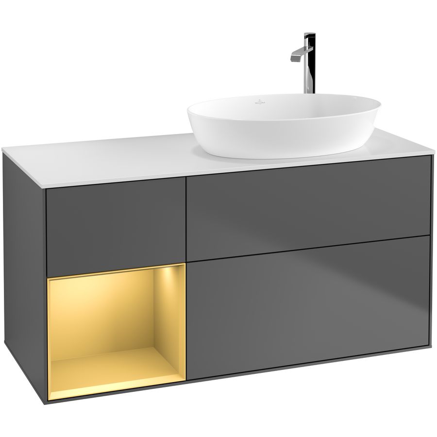 Wastafelonderkast Finion 1200x603x501mm Antr. Matt Lacquer F921HFGK