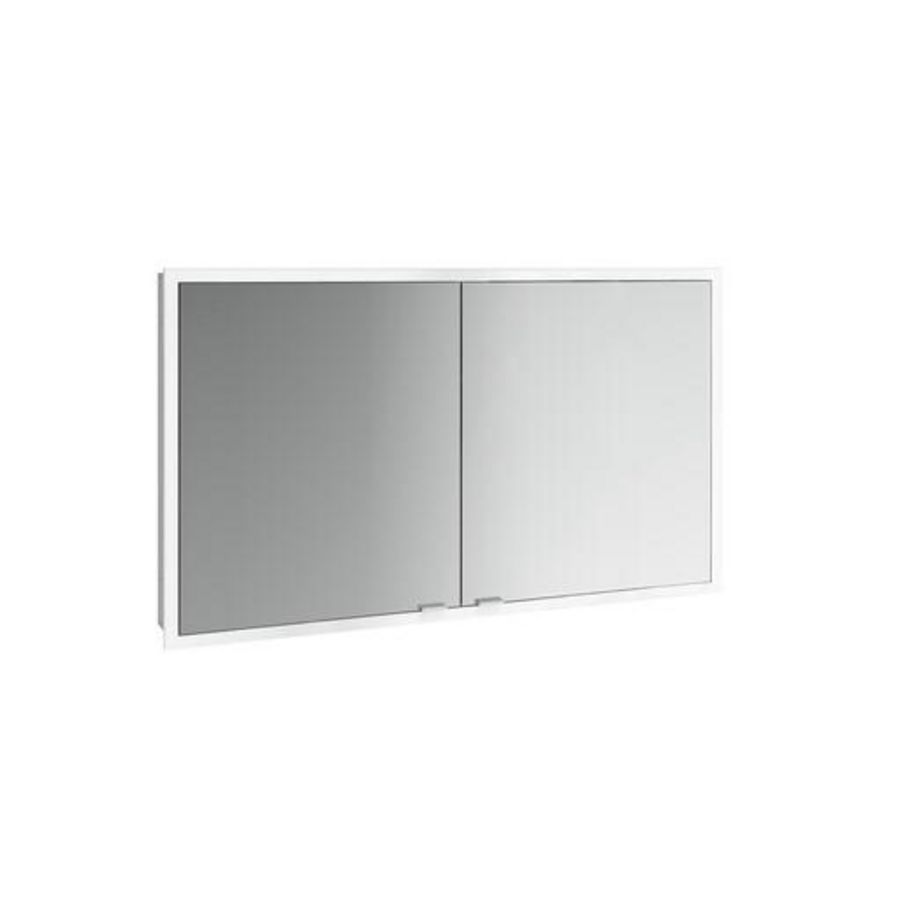 Prime slim LED spiegelkast 1300mm 2 deuren inbouw alu/wit