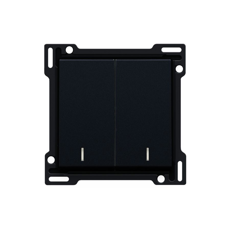 Afwerkingsset dubbele lens serieschakelaar black c.