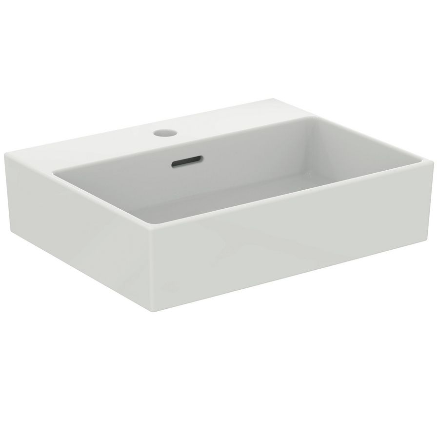 OpbouwWastafel 500x400x150mm 1 kraangat overloop wit extra