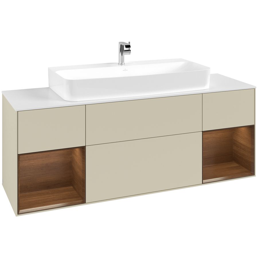 Wastafelonderkast Finion 1600x603x501mm S.Grey Matt Lacquer G211GNHJ