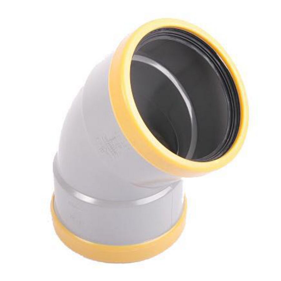 Wafix PVC manchet bocht 45° 125mm SN8 grijs