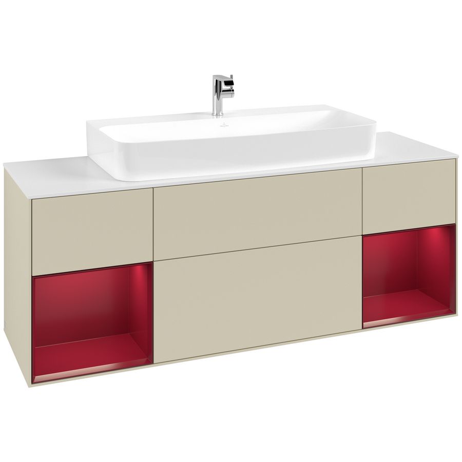 Wastafelonderkast Finion 1600x603x501mm S.Grey Matt Lacquer G211HBHJ