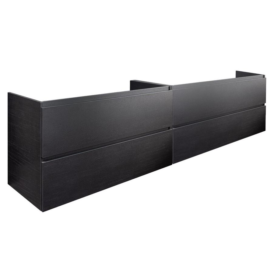 Onderkast 120x45cm 4x la (dubb. onderkast) greeploos Wengé Fineer 2 keellijsten