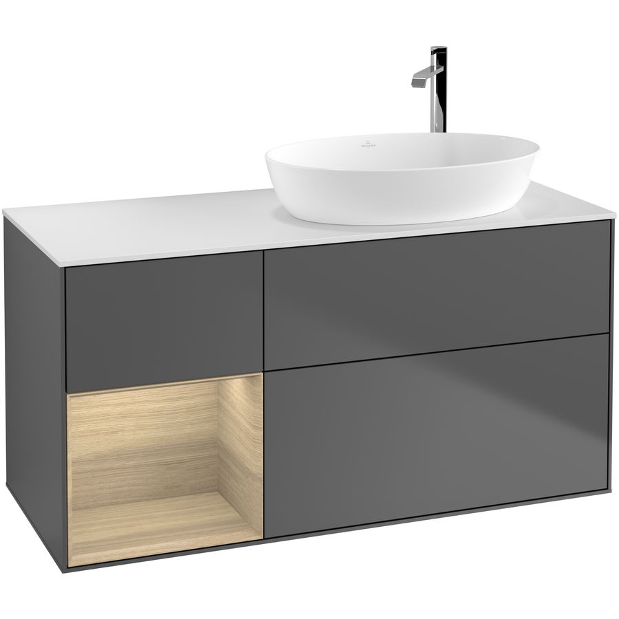 Wastafelonderkast Finion 1200x603x501mm Antr. Matt Lacquer F921PCGK