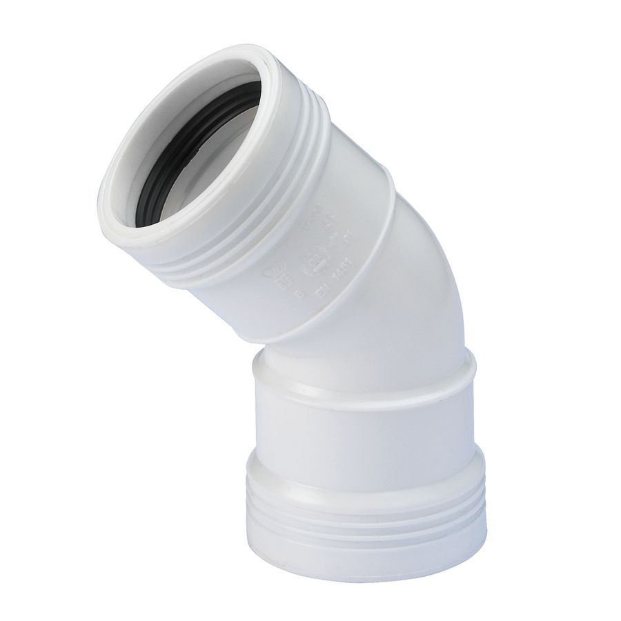 Wafix PP manchet bocht 45° 50mm wit