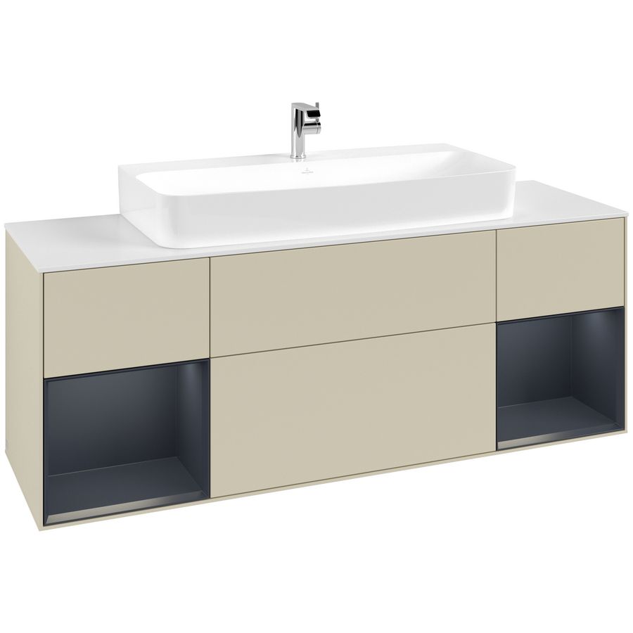 Wastafelonderkast Finion 1600x603x501mm S.Grey Matt Lacquer G211HGHJ