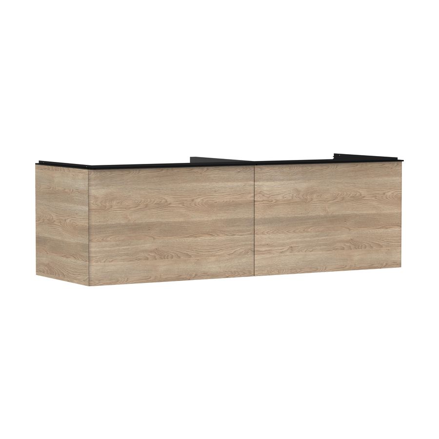 Onderkast Natural Oak 1560x550mm 2x la voor consoles greepkleur mat zwart Xelu Q 54072670