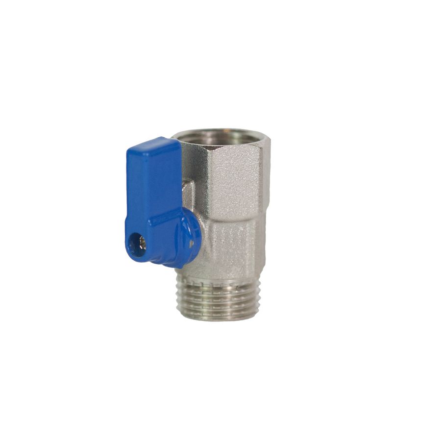 Mini kogelafsluiter vernikkeld 1/2" bn. x 1/2" bt. Blauw