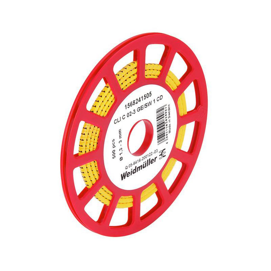 Kabelcoderingsyst. geel geleider O.D.1.3-3mm PVC VVE=500
