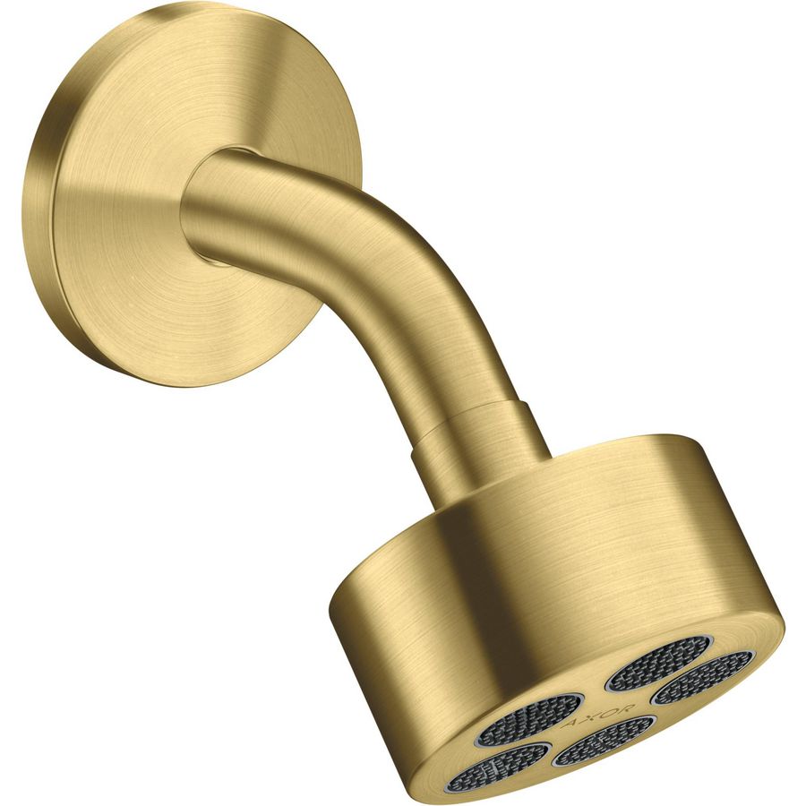 Hoofddouche AXOR One 75 1 straalsoort EcoSmart+douchearm Brushed Brass