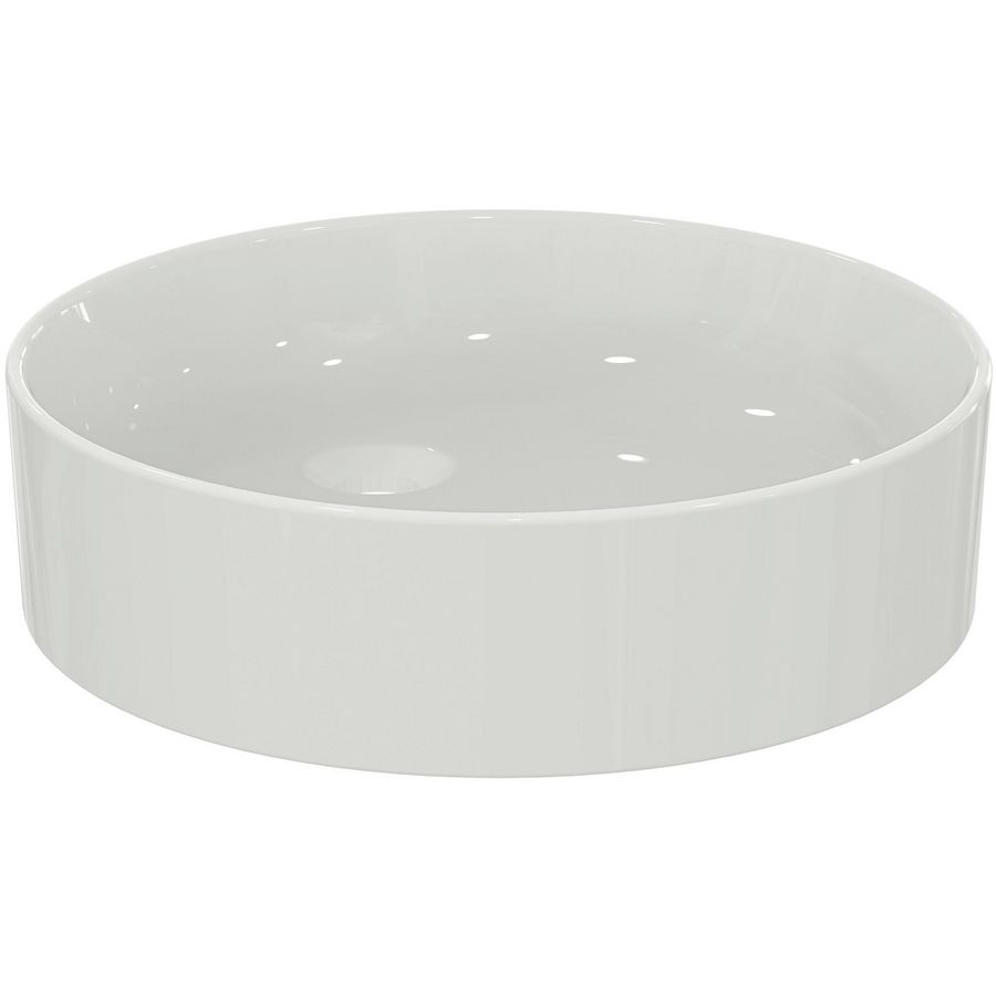 Conca opbouwwastafel rond 45cm zonder kraangat zonder overloop wit