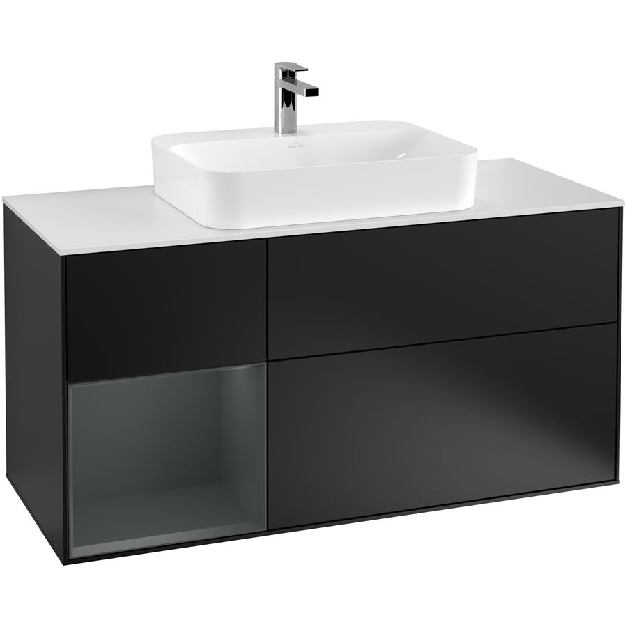 Wastafelonderkast Finion 1200x603x501mm Black Matt Lacquer G411HGPD