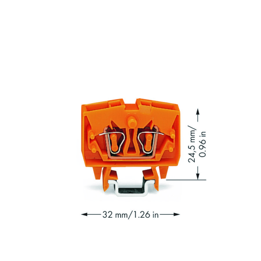 2-draads MINI-rijgklem 2,5mm² test oranje 264-706 VVE=100