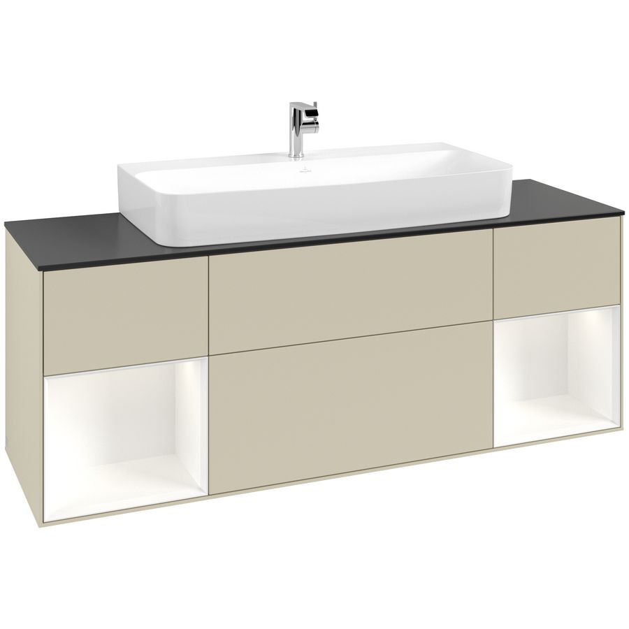 Wastafelonderkast Finion 1600x603x501mm S.Grey Matt Lacquer G212MTHJ