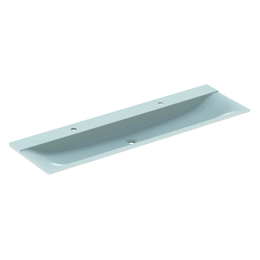 Xeno2 meubelwastafel 160x48cm wit varicor met 2x kraangat zonder overloop