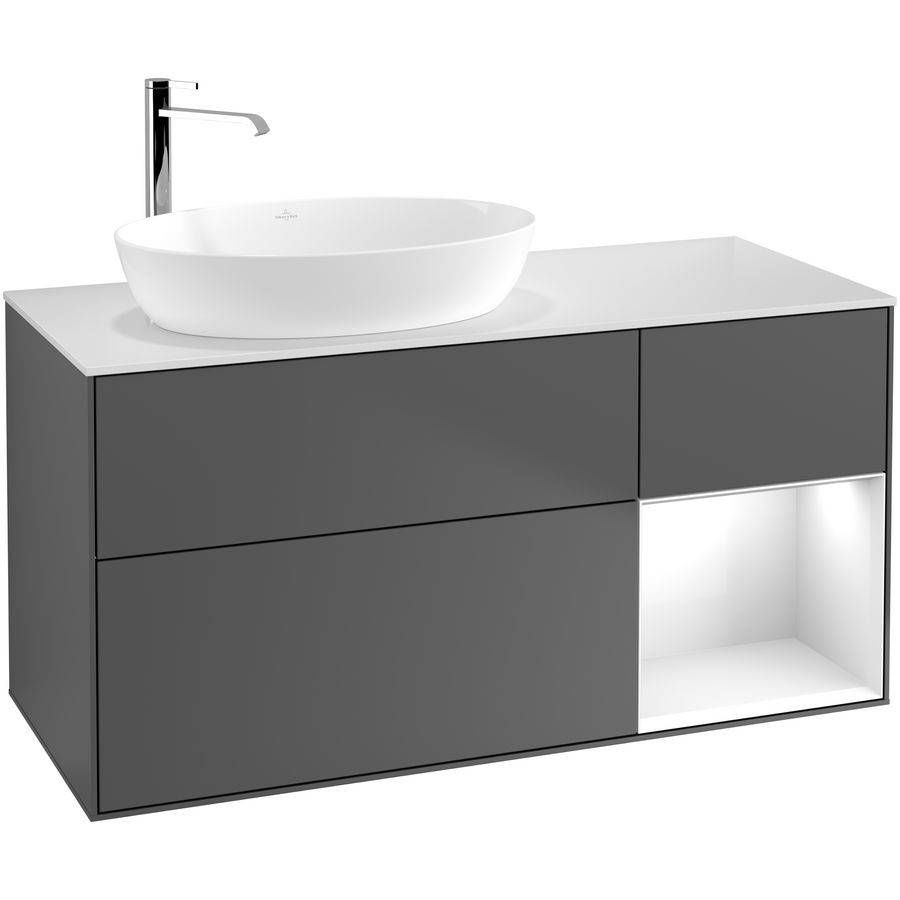 Wastafelonderkast Finion 1200x603x501mm Antr. Matt Lacquer F931GFGK