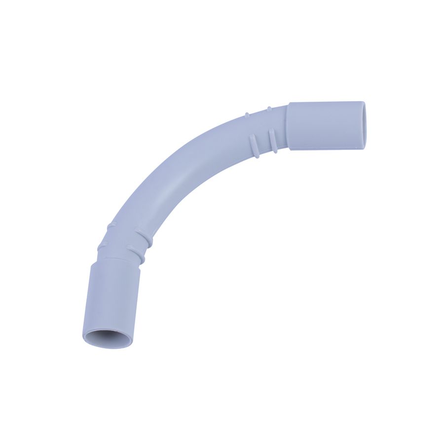 Elektrobocht 90° PPO Halovolt halogeenvrij 19mm lichtgrijs