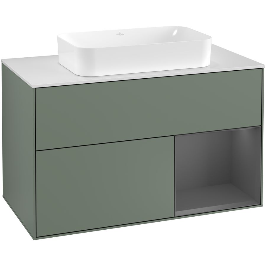 Wastafelonderkast Finion 1000x603x501mm Olive Matt Lacquer G251GKGM