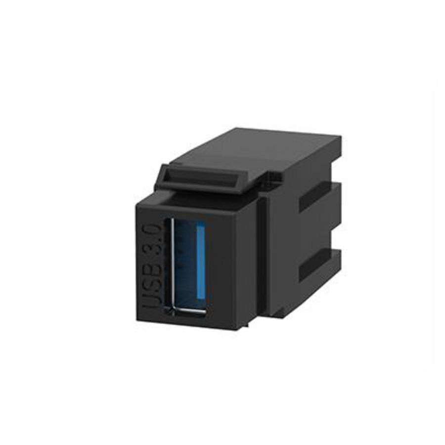 USB 3.0 coupler patchkabels zwart + bevestigingsclip