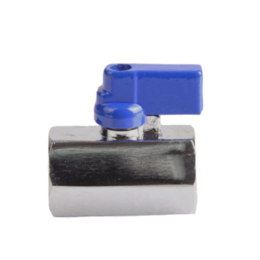 Mini kogelafsluiter chr. 1/2" bn. x1/2" bn. Blauw