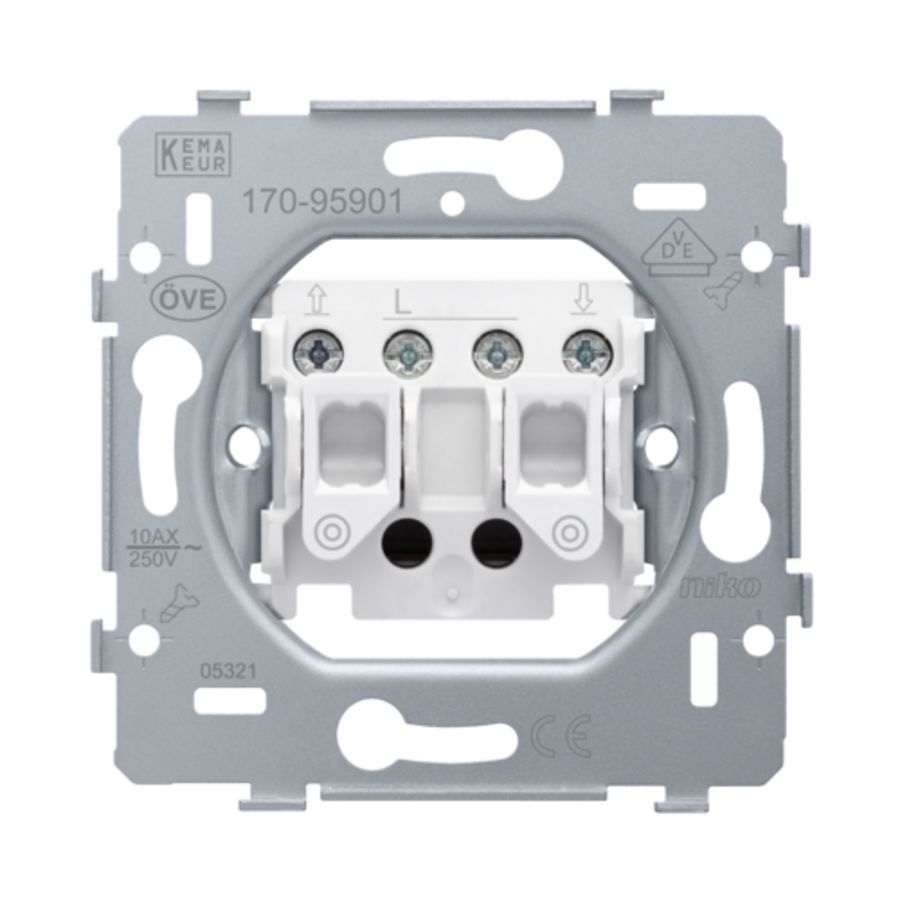 Sokkel rolluikdrukknop elektr. sturingen 10A/250Vac schroef