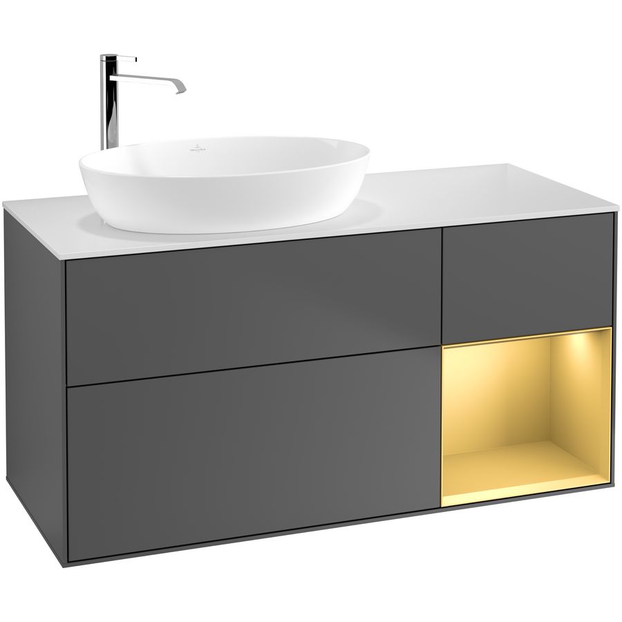Wastafelonderkast Finion 1200x603x501mm Antr. Matt Lacquer F931HFGK
