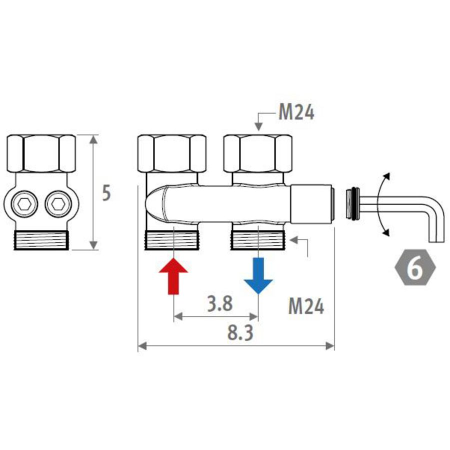 Cros-flow voor pro ventielen 38mm