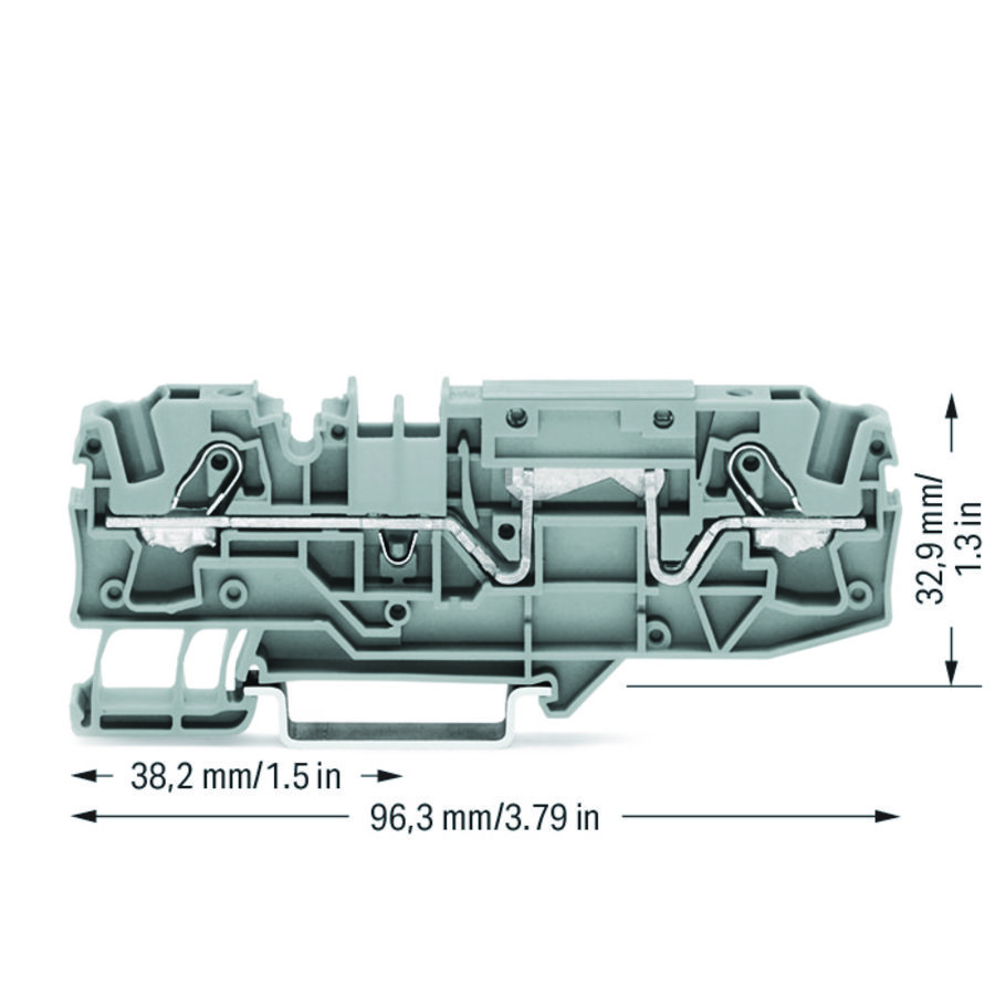 2-draads rijgklem 6mm² met testmogelijkheid 2006-1601 VVE=25