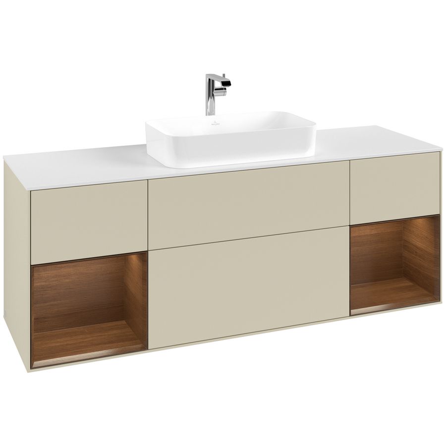 Wastafelonderkast Finion 1600x603x501mm S.Grey Matt Lacquer G331GNHJ