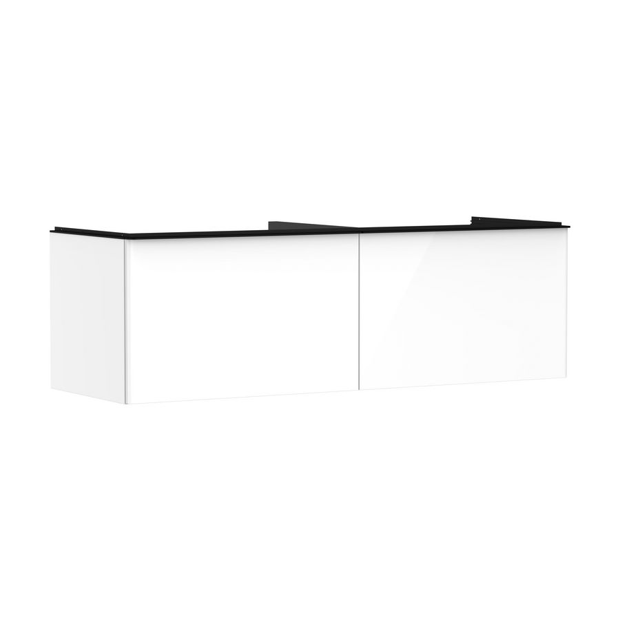 Onderkast wit hoogglans 1560x550mm 2x la voor consoles greepkleur mat zwart Xelu Q 54070670