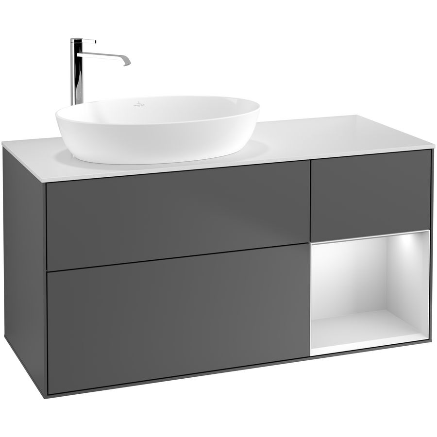 Wastafelonderkast Finion 1200x603x501mm Antr. Matt Lacquer F931MTGK
