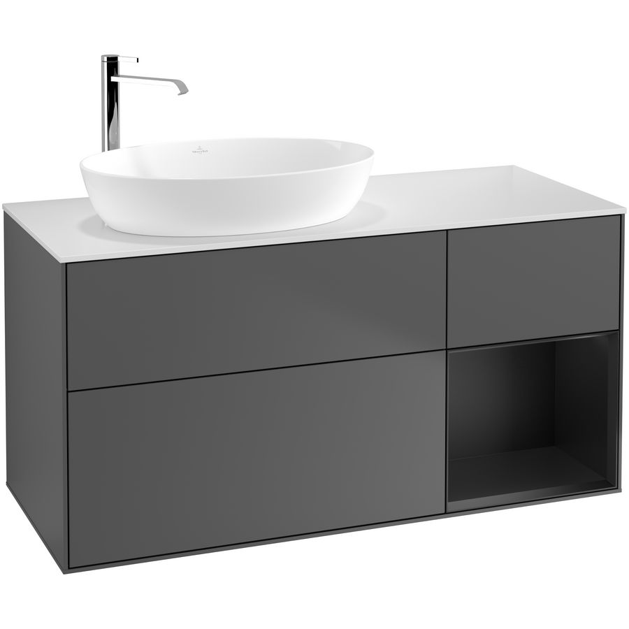Wastafelonderkast Finion 1200x603x501mm Antr. Matt Lacquer F931PDGK