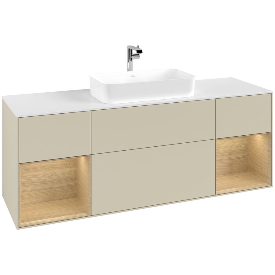Wastafelonderkast Finion 1600x603x501mm S.Grey Matt Lacquer G331PCHJ