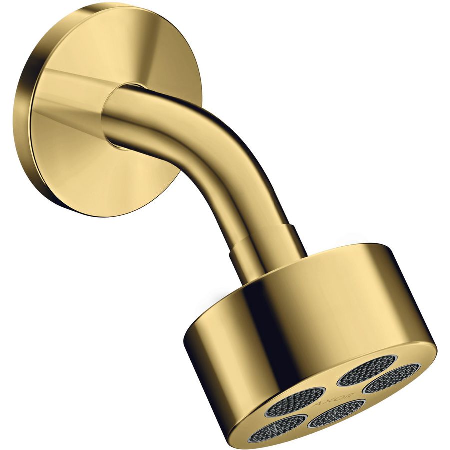 Hoofddouche AXOR One 75 1 straalsoort EcoSmart+douchearm Polished Gold-Optic